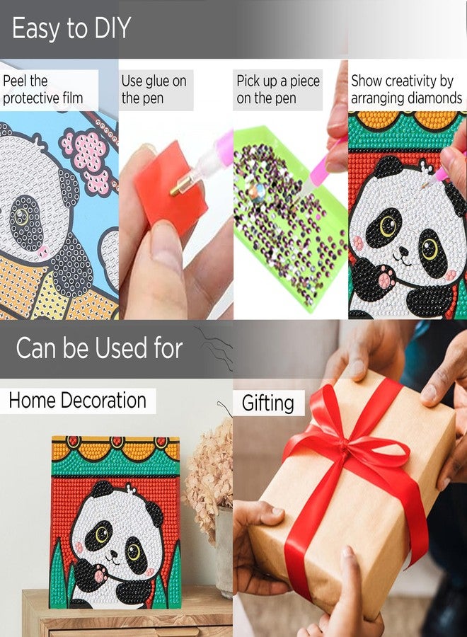 UMAI Diamond Painting Kit (13x13cm) | DIY Craft Kit for Kids 6-12 Age Group | Art and Craft Kit | Craft Materials | Home Decor Items | Indoor Art Kit for Girls Boys | Birthday Gift for Girls- Panda - Image 3